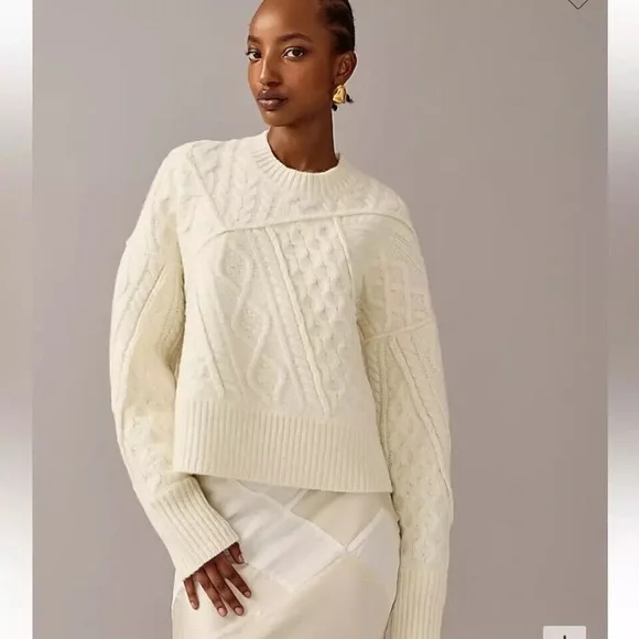 J Crew x Anna October Cable Crewneck Seeater - Picture 1 of 5